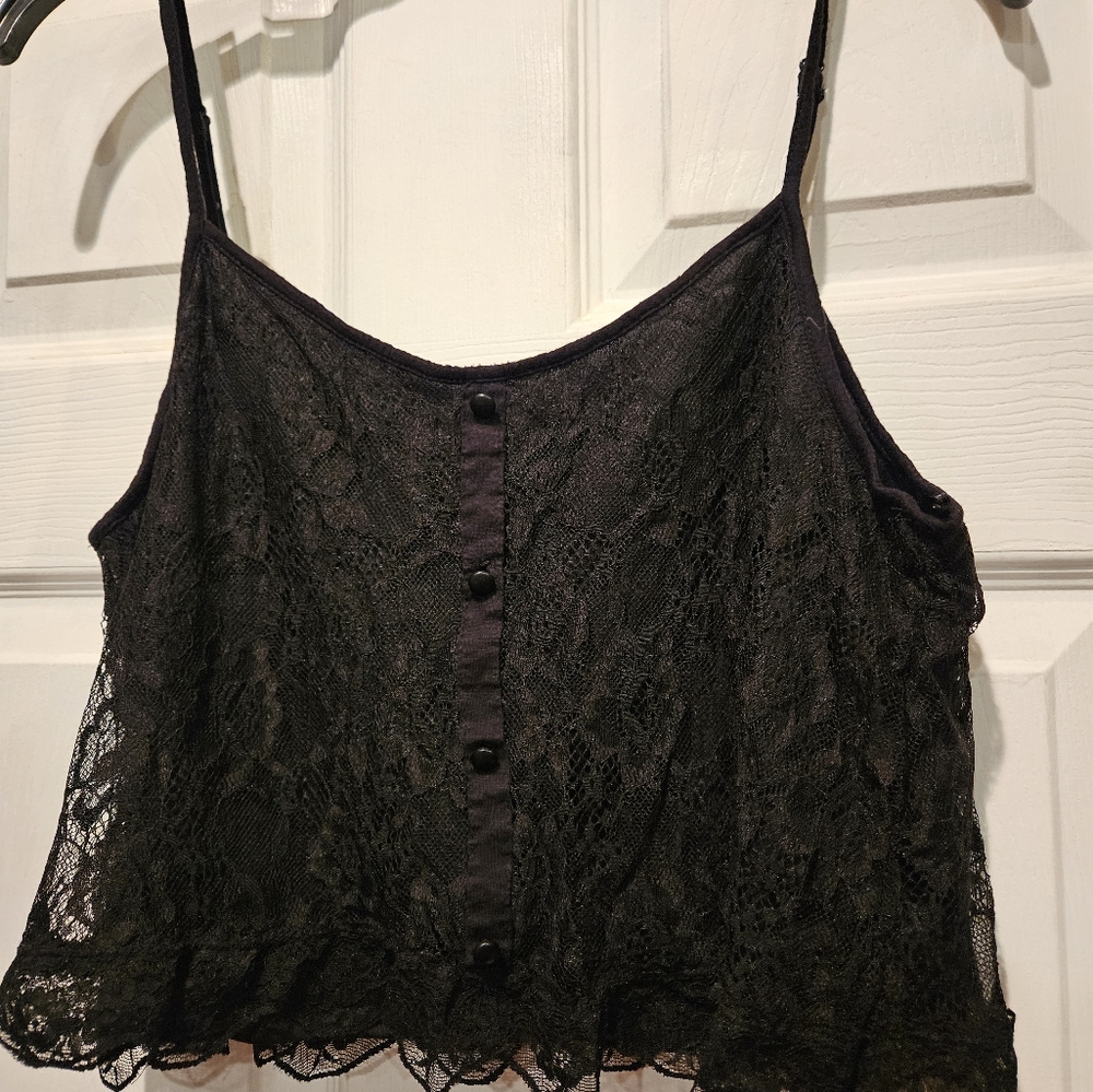 AMBIANCE APPAREL LACEY CROP TOP
